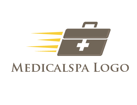 medical bag with speed lines logo