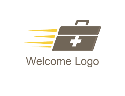 medical bag with speed lines logo
