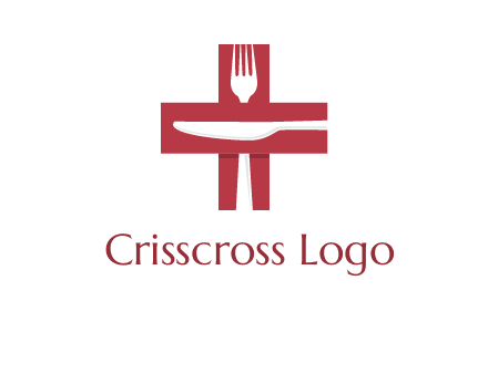abstract spoon and knife in medical plus sign icon