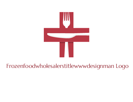 abstract spoon and knife in medical plus sign icon