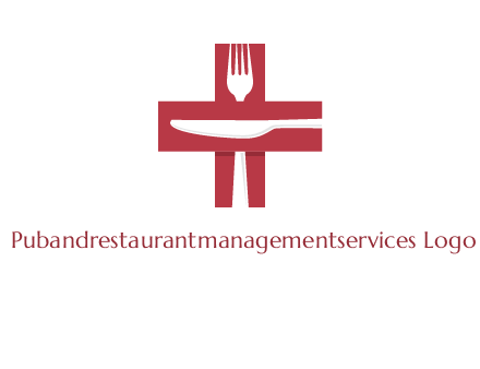 abstract spoon and knife in medical plus sign icon