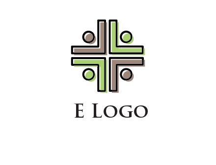 medical sign made of abstract persons logo