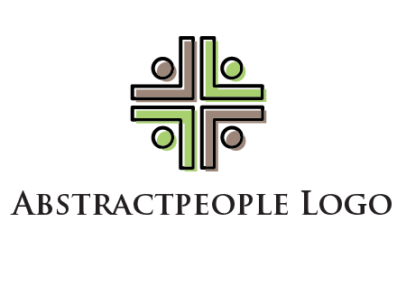 medical sign made of abstract persons logo