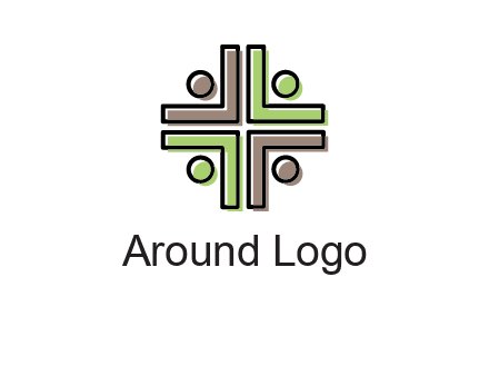 medical sign made of abstract persons logo