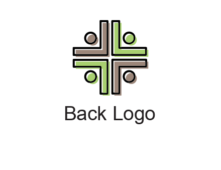 medical sign made of abstract persons logo