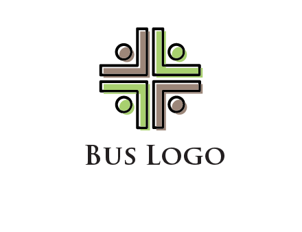 medical sign made of abstract persons logo