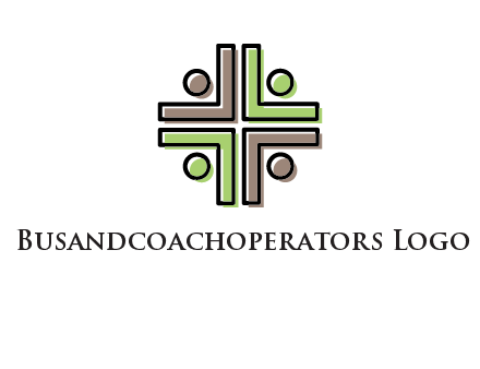 medical sign made of abstract persons logo