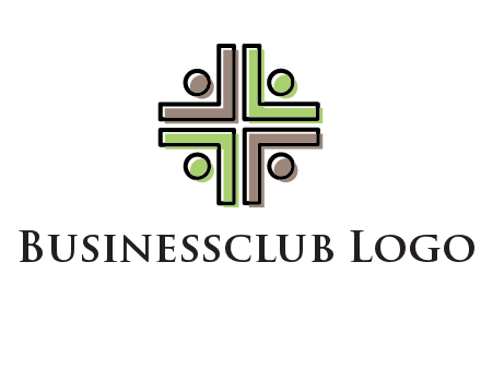 medical sign made of abstract persons logo