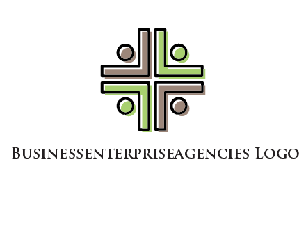 medical sign made of abstract persons logo