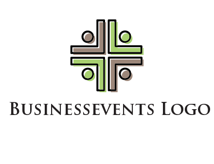 medical sign made of abstract persons logo