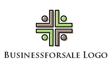 medical sign made of abstract persons logo