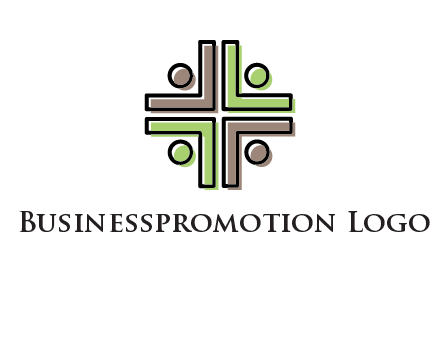 medical sign made of abstract persons logo