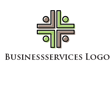 medical sign made of abstract persons logo