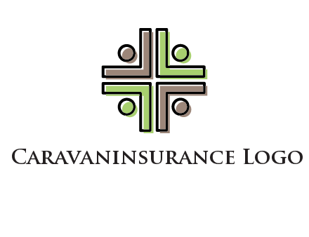 medical sign made of abstract persons logo