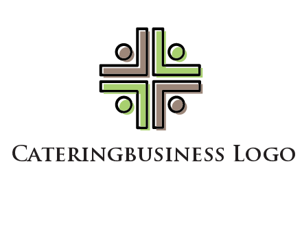 medical sign made of abstract persons logo