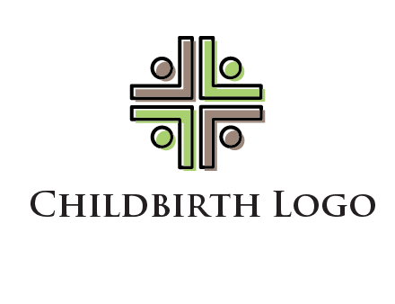 medical sign made of abstract persons logo