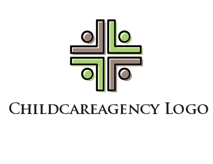 medical sign made of abstract persons logo