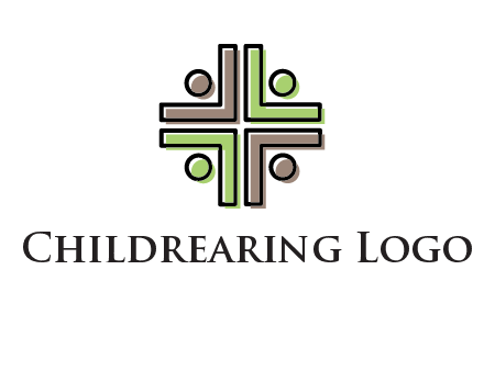 medical sign made of abstract persons logo