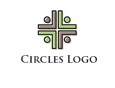 medical sign made of abstract persons logo
