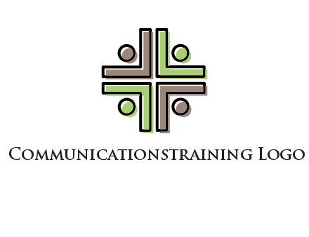 medical sign made of abstract persons logo