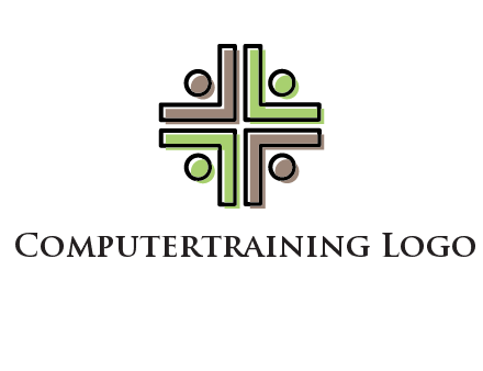 medical sign made of abstract persons logo
