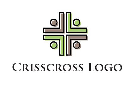 medical sign made of abstract persons logo