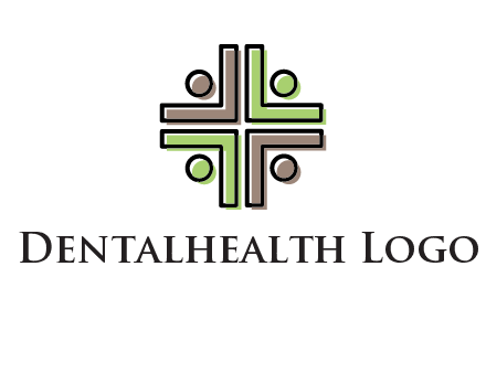 medical sign made of abstract persons logo