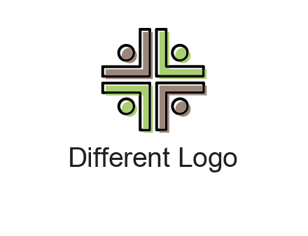 medical sign made of abstract persons logo