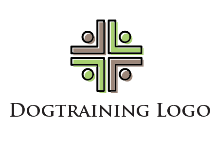 medical sign made of abstract persons logo