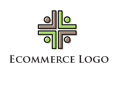 medical sign made of abstract persons logo