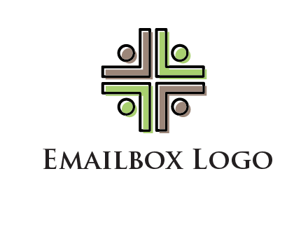 medical sign made of abstract persons logo