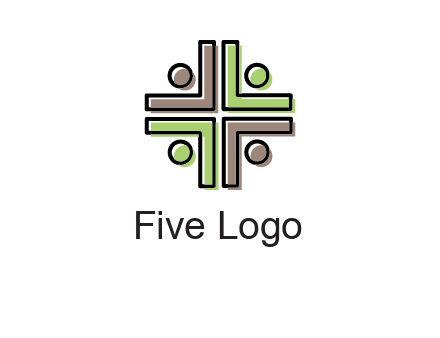 medical sign made of abstract persons logo