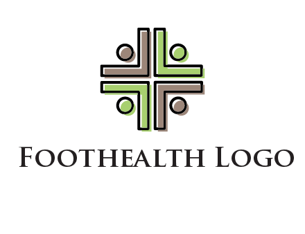 medical sign made of abstract persons logo