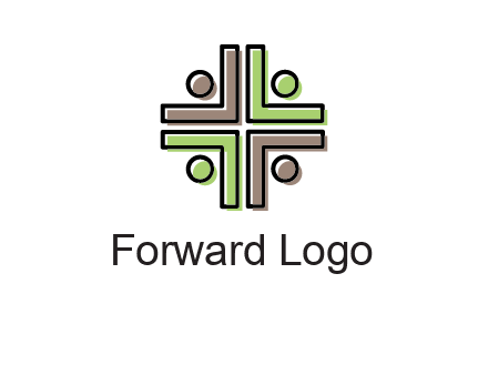 medical sign made of abstract persons logo