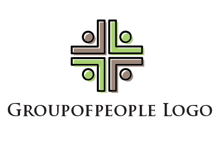 medical sign made of abstract persons logo