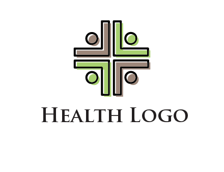 medical sign made of abstract persons logo