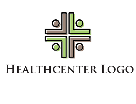 medical sign made of abstract persons logo