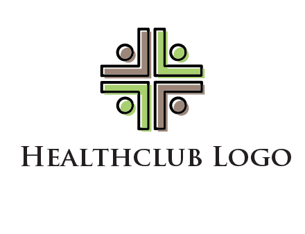 medical sign made of abstract persons logo