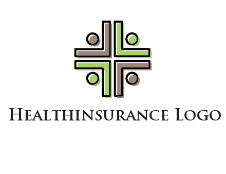 medical sign made of abstract persons logo