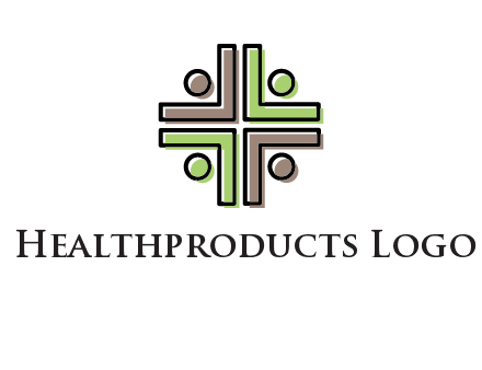 medical sign made of abstract persons logo