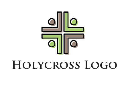 medical sign made of abstract persons logo