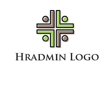 medical sign made of abstract persons logo