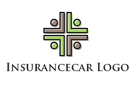 medical sign made of abstract persons logo
