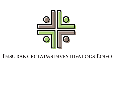 medical sign made of abstract persons logo