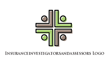 medical sign made of abstract persons logo