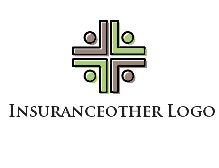 medical sign made of abstract persons logo