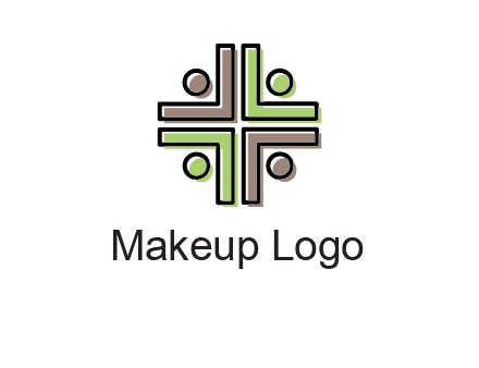 medical sign made of abstract persons logo