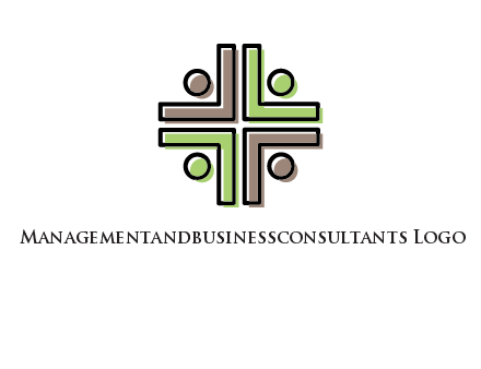 medical sign made of abstract persons logo
