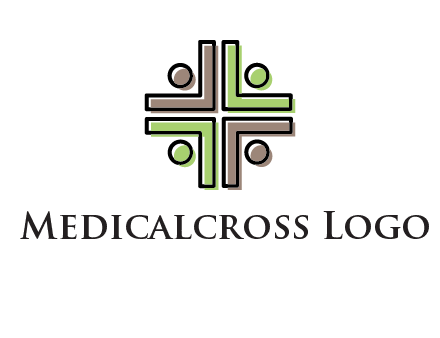 medical sign made of abstract persons logo