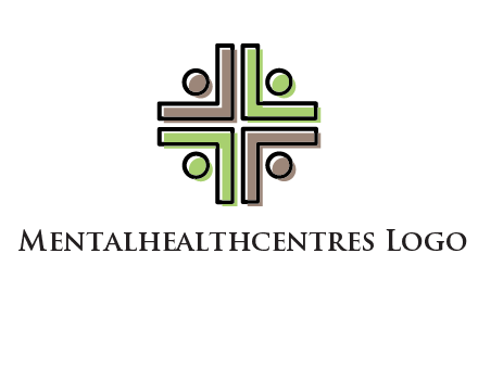 medical sign made of abstract persons logo